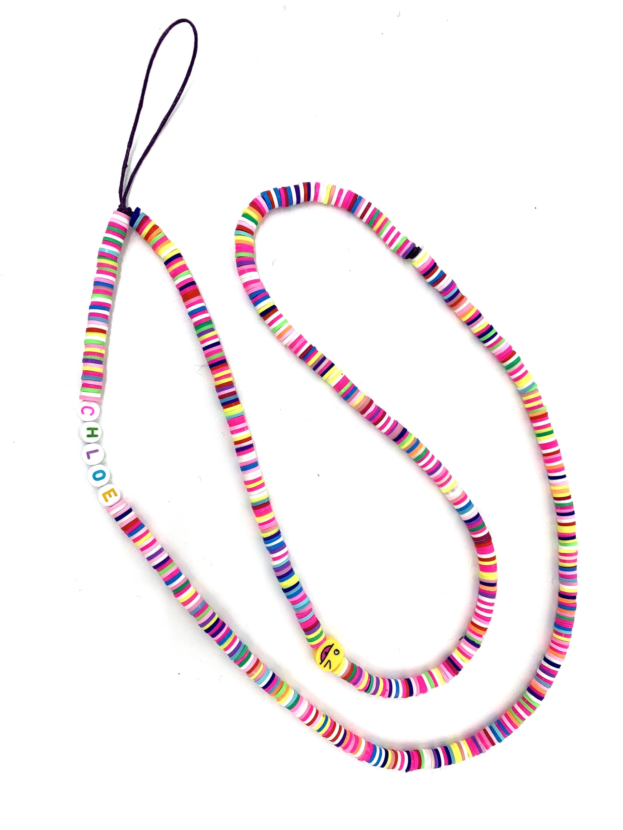 rainbow phone accessory to avoid lost phone or broken phone and phone glass repair. Rainbow personalised necklace or crossbody for all phones including iPhone, Samsung