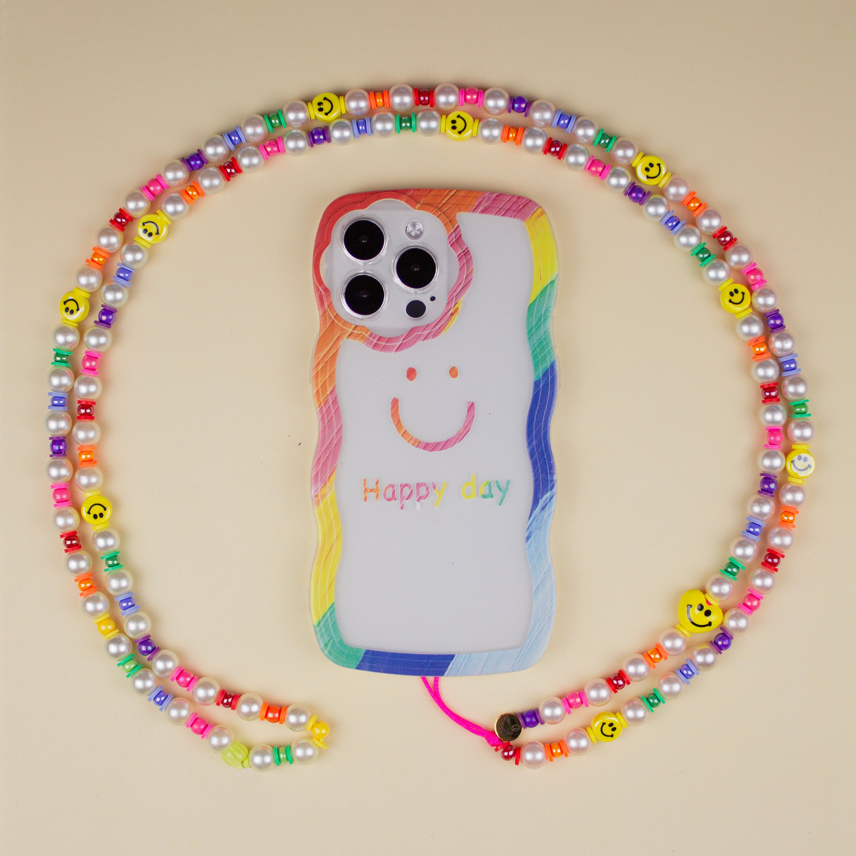 Phone accessories necklace lanyard strap phonecase bead pearl